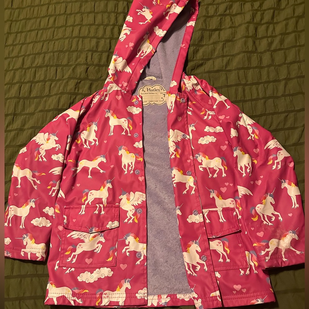 Hatley Pink Unicorn Hooded Raincoat